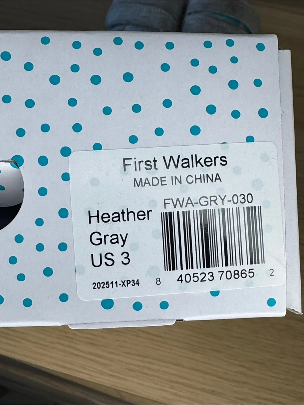 Ten Little Gray & White Baby Velcro Sneakers